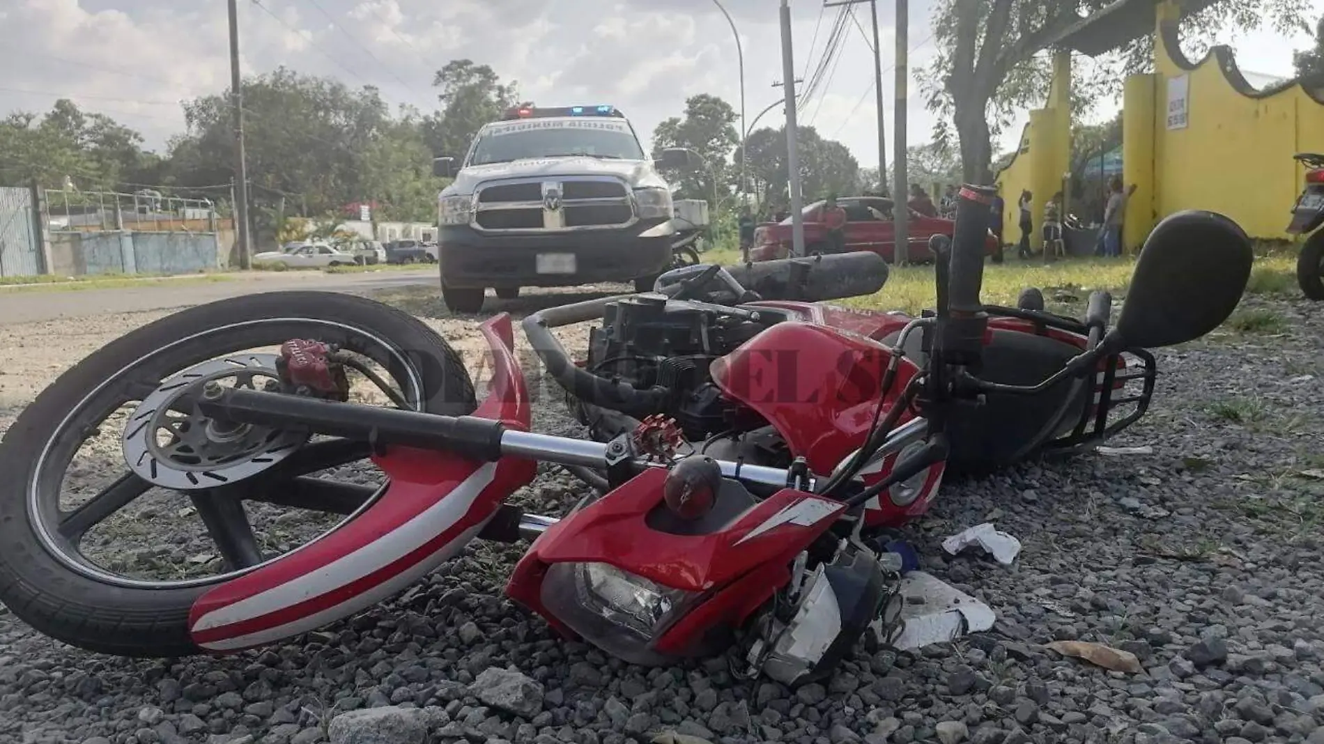 moto despues del choque